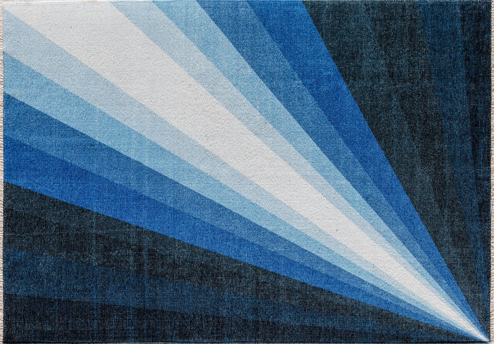 Elizabeth Sutton MI45B Violets Are Blue Abstract Modern Blue Area Rug, 2'7" x 4'