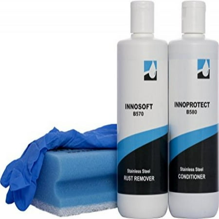 Organic Stainless Steel Cleaner & Rust Remover Kit: InnoSoft B570 & B580 (8.45 oz ea.) (Best Rust Remover For Stainless Steel)