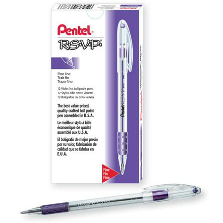 R.s.v.p. Stick Ballpoint Pen, .7mm, Trans Barrel, Violet Ink,