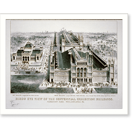 Historic Print, Birds eye view of the Centennial Exhibition buildings: Fairmount park Philadelphia - 2, 16" x 20"