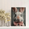 thumbnail image 2 of Cute Pink Bow Bunny Canvas Print, Soft Rabbit Art, Easter & Kids Room Pastel Home Wall Decor, 2 of 8