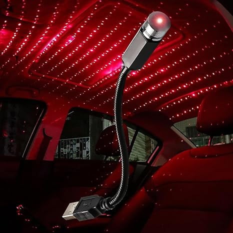 USB Star Projector Night Light, Adjustable Romantic Starry Sky Projector Car Light, Portable Atmosphere Decorative Auto Roof Light for Bedroom, Car, Party, Wall, Ceiling (Green)