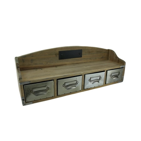 Wooden Retro Wall Shelf Organizer W 4 Drawers Canada