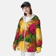 thumbnail image 3 of Kdxio Rose Psychedelic Print Women Men Sun Protection UPF 50+ Jackets Zip Up Long Sleeve Hoodie Hiking Lightweight with Pockets, 3 of 7