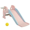 thumbnail image 3 of 3 in 1 Slide for Kids, Toddler Play Climber Slide Toy with Basketball Hoop & Ball, Pink, 3 of 10