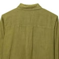 thumbnail image 3 of FRSASU Womens Fall/Winter Shirt Casual Turndown Collar Long Sleeve Linen Button Down Loose Blouse Tops Green XS(XS), 3 of 6