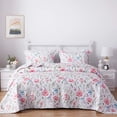 thumbnail image 1 of SunStyle Home Colchas florales tamaño Queen suave y duradera colcha acolchada ligera de verano reversible con estampado bohemio, juego de cama con fundas de almohada para todas las estaciones, 3 pieza, 1 of 5