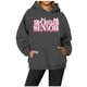 thumbnail image 3 of Sudadera con capucha informal de cuello redondo y bolsillo para mujer, temporada senior 2025, sudaderas con capucha para mujer, sudadera con capucha con gráfico de banda para mujer, 3 of 5