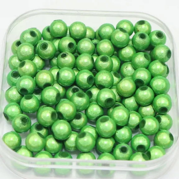 U8MO 400 Pcs 3D Illusion Acrylic Miracle Round beads 6mm Spacer Color for Choice-Green