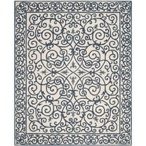SAFAVIEH Chelsea Aragon Oriental Wool Area Rug, Ivory/Dark Blue, 8' x 10'