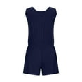 thumbnail image 5 of Generic Women's Summer Sleeveless Solid Rompers Casual Baggy Short Jumpsuit with Pockets, 5 of 6