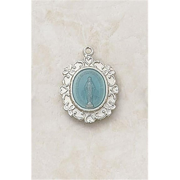 SS4554 Silver/Blue Miraculous Medal