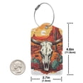 thumbnail image 2 of Rocae Western Desert Cactus Ram Skull for Leather Luggage Baggage Tags ID Label Privacy Cover ID Label with Stainless Steel Loop and Address Card, 2 of 5