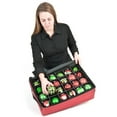 thumbnail image 4 of Northlight 2-Tray Red Christmas Ornament Storage Bag - Holds up to 48 Ornaments, 4 of 6