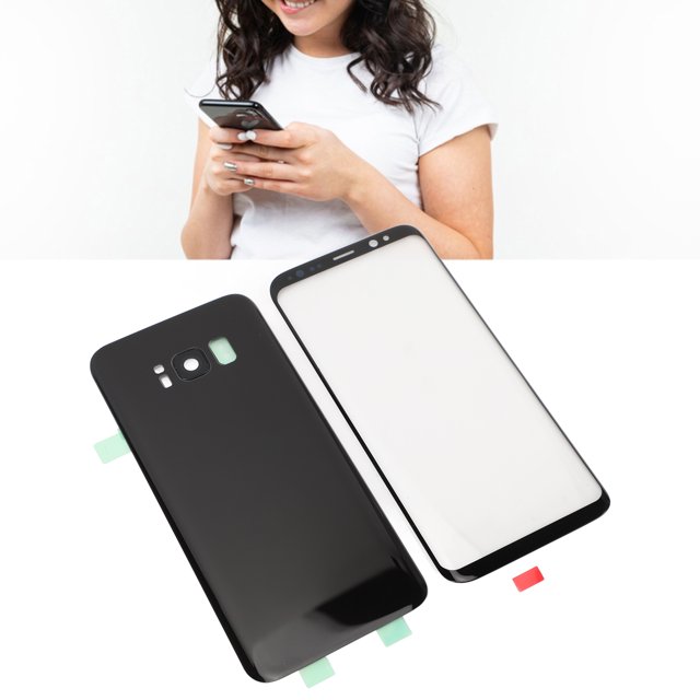 Back Glass Cover Housing Door, Black Front Outer Glass Lens Screen For Replacement