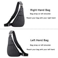 thumbnail image 2 of Mochila bandolera delgada e impermeable para viajes, senderismo, antiladrones, bandolera en el pecho, bolsa de bolsillo personal (negra para usuarios diestros), 2 of 7