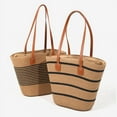 thumbnail image 3 of Granjero Gordo Bolso de hombro tejido para mujer, bolso de mano tejido y bolso de cosméticos, bolso de mano tejido elegante para playa de verano, bolsos de hombro de 9 x 10,6 x 3,93 pulgadas (B), 3 of 5