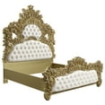 thumbnail image 3 of Acme Bernadette Eastern King Bed White Synthetic Leather & Gold, 3 of 5