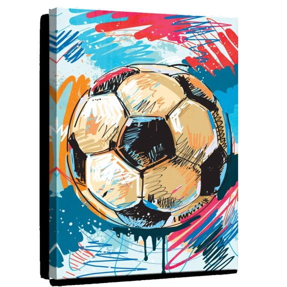 Elephant Stock Fun Soccer Ball Wall Art - Vertical Canvas Wall Art - Home Office Wall Decor - Sports Canvas - Brown And Yellow Decor - 8" x 12"