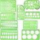 thumbnail image 1 of Regla de dibujo multifunción de 9 piezas - Regla de geometría de plástico - Plantilla de círculos, triángulos, cuadrados, rectángulos - para escuela, oficina, construcción, 1 of 2