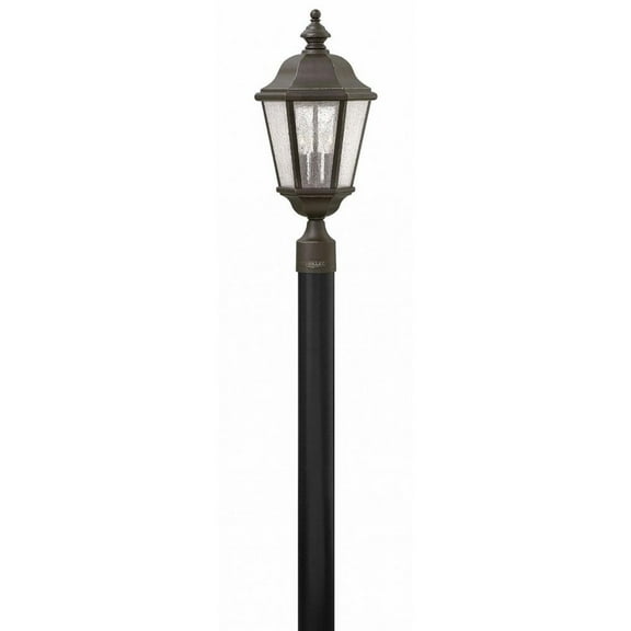 3-Light Large Outdoor Post Top or Pier Mount Lantern in Black with Clear Seedy Glass 10 inches W X 21.25 inches H-Oil Rubbed Bronze Finish-E12
