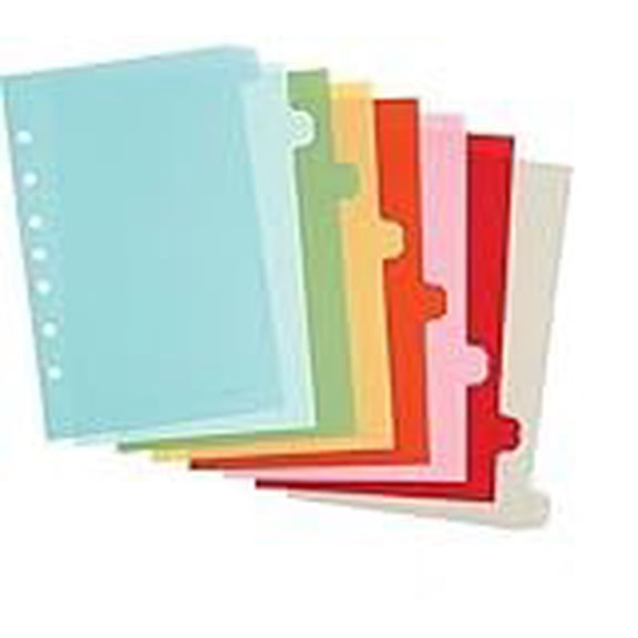 Martha Stewart Home OfficeTM w/ AveryTM Small-Format Plastic Dividers Assorted, Classic, 8-tab, 5-1/2" x 8-1/2"