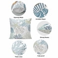 thumbnail image 6 of Blue Coral Coastal Pillow Covers 18x18 Inch, Summer Beach Ocean Starfish Conch Linen Pillowcase with Invisible Zipper, Decorative Throw Pillow Covers Cushion Case for Couch Sofa Bed Living Room, 6 of 9