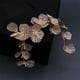 thumbnail image 3 of Diadema de novia con pétalos dorados, perlas, tocado hecho a mano, delicada banda para el cabello, accesorios para el cabello para mujeres, 3 of 6