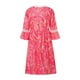 thumbnail image 4 of VISgogo Vestido suelto con cuello en V para mujer, bohemio 3/4 de manga larga con ribete de encaje, minivestido de playa fluido VISgogo  moda, 4 of 9