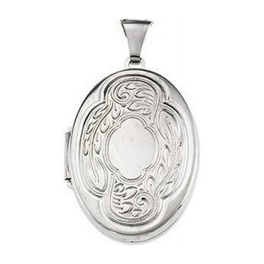 Sterling Silver Oval Picture Locket - 1 Inch X 1-1/4 Inch