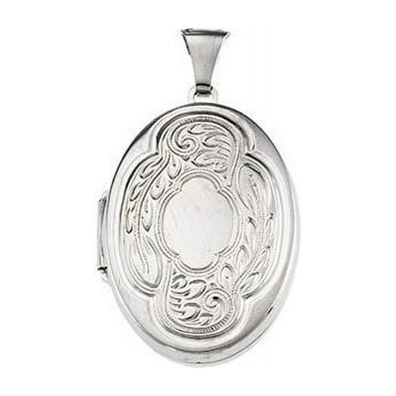 Sterling Silver Oval Picture Locket - 1 Inch X 1-1/4 Inch