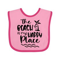 Inktastic Spring Break the Beach is My Happy Place Boys or Girls Baby Bib