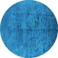 thumbnail image 1 of Ahgly Company Indoor Round Oriental Light Blue Industrial Area Rugs, 7' Round, 1 of 4