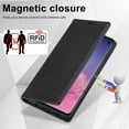 thumbnail image 3 of Dteck for Samsung Galaxy S10 6.1" 2019 Flip Wallet Case, PU Leather Magnetic Clasp Case with Card Slot & Kickstand Shockproof Protective Case for Samsung S10 Women Men, Black, 3 of 7