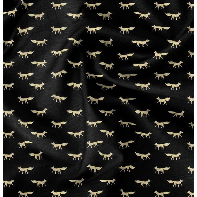 Soimoi Rayon Fabric Fox Animal Print Fabric by the Yard 56 Inch Wide