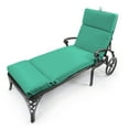 thumbnail image 2 of Jordan Manufacturing 72" x 21" Federal Bayou Teal Solid Rectangular Outdoor Chaise Lounge Cushion with Ties and Hanger Loop, 2 of 12