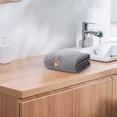 thumbnail image 4 of Home Water Absorbing Fleece Towel - Embroidered, Soft, Lint-Free, Quick Drying for Bathroom and Kitchen Use,Gray, 4 of 5