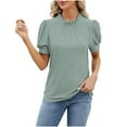 thumbnail image 5 of Fesfesfes T Shirts for Womens Fashion Print Tops Short Sleeve Shirts Workwear Blouse Crewneck T-Shirt Tops Workout Tops for Women Short Sleeve L(US:8), 5 of 5