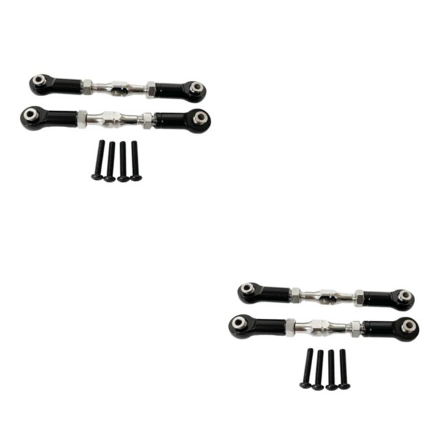 Vogacara Piezas de mejora Tensor delantero de aluminio para dirección Fácil de instalar Tensor delantero de aluminio negro negro 2Conjunto