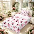 thumbnail image 5 of Erosebridal Bug Ladybug Twin Sheets,Kawaii Heart Print Bedding,White Pink,3 Pieces,1 Flat Sheet,1 Fitted Sheet and 1 Pillowcase, 5 of 6