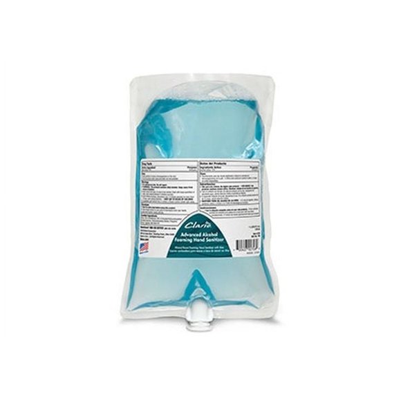 (6 Sacs) Désinfectant Moussant à l'Alcool Avancé pour les Mains 1000 ml Sacs CLARIO (Utiliser MSS91821distributeur Individuel)