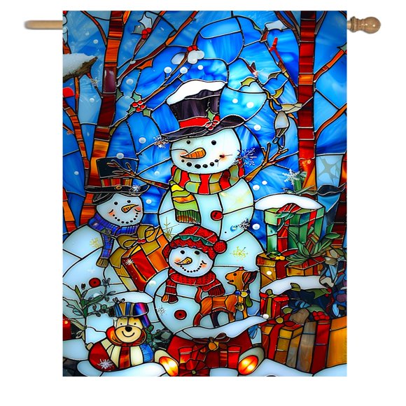Bandera para casa muñeco de nieve DZGlobal 71x102 cm de doble cara