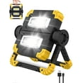 thumbnail image 1 of Projecteur Led Rechargeable, 3 Modes d'Éclairage 2 COB Étanche Portable Projecteur Led, Rotation 360 1400LM Lampe de Chantier, 1 of 5