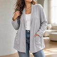 thumbnail image 5 of Iroehba Womens Cardigan Plus Size Long Sleeve Open Front Solid Color Relaxed Cut Casual Outerwear with Pockets for Everyday Wear, 5 of 9