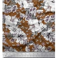 thumbnail image 1 of Soimoi Rayon Fabric Leaves & Flower Floral Print Sewing Fabric Yard 56 Inch Wide, 1 of 3