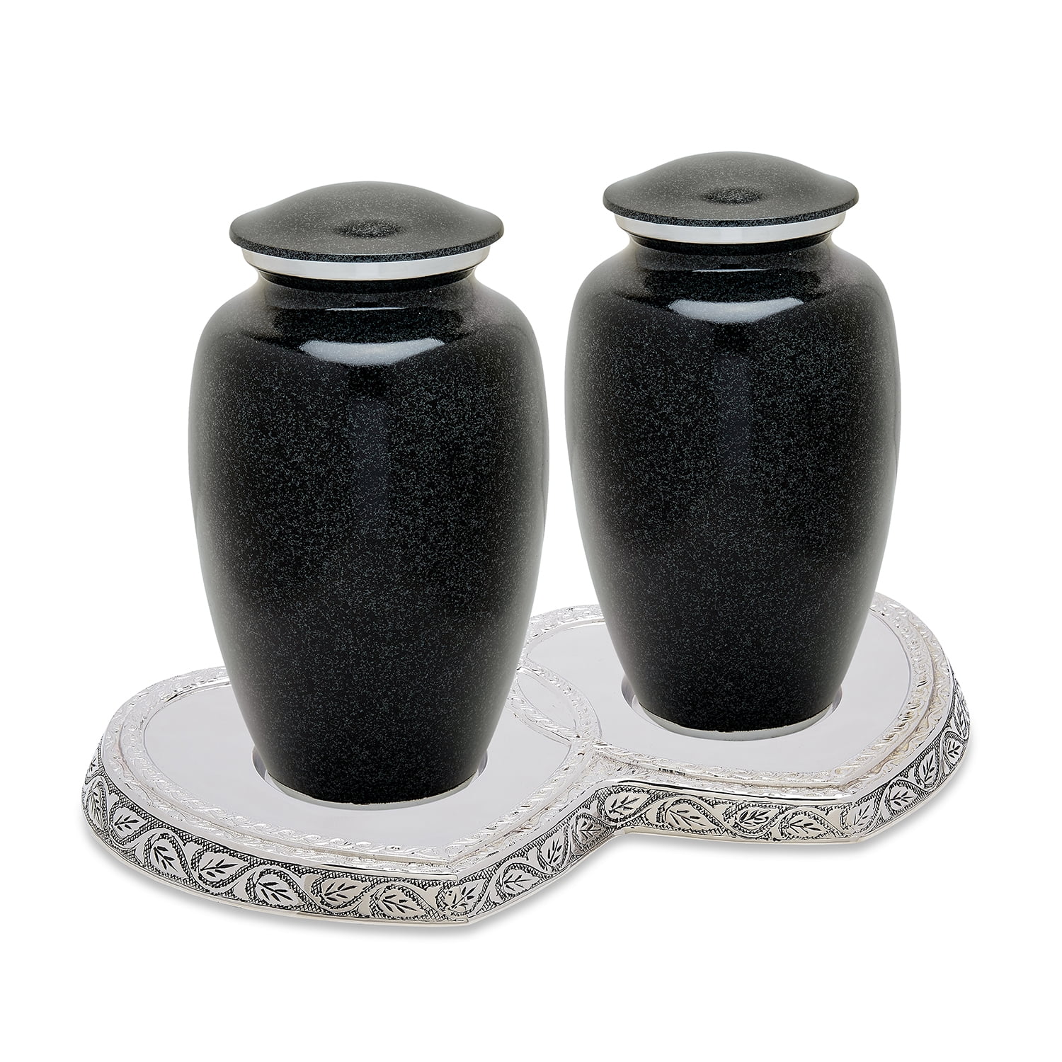 Urnsdirect2u Black Granite Companion Urn Set, 440 cubic inches