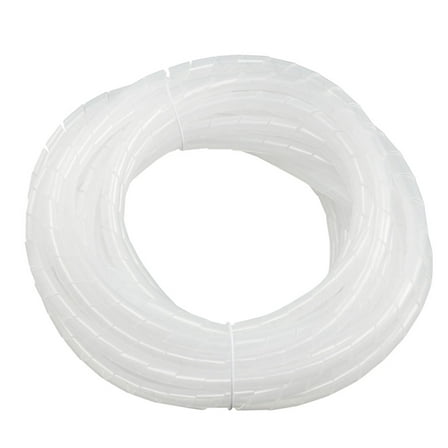 10mm Flexible Spiral Tube Cable Wire Wrap Computer Manage Cord White 8-10M