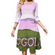 thumbnail image 1 of Vestido de golf rosa con escote cuadrado y estampado bonito y holgado, elegante, para fiestas en la playa, para mujer, golf rosa, 1 of 6