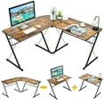 thumbnail image 6 of Giantex L-Shaped Computer Desk, Writing Desk Workstation w/Round Edge, Modern PC Laptop Computer Table for Home Office, Rustic Brown, 6 of 8