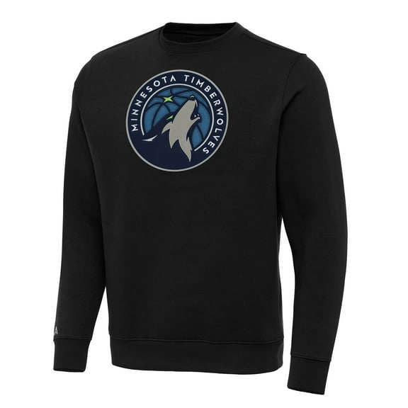 Men's Antigua Black Minnesota Timberwolves Big & Tall Victory Crew Neck Pullover Sweatshirt